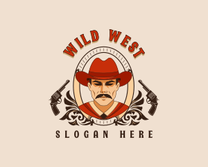 Outlaw Cowboy Revolver logo design