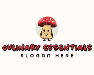 Cute Mushroom Cartoon Logo