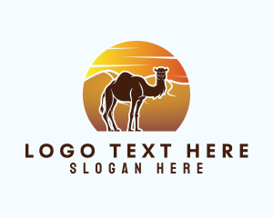 Desert Animal - Sun Desert Camel logo design