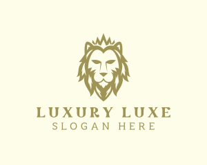 Luxury Crown Lion logo design