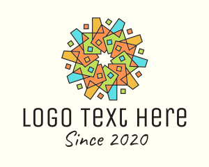 Geometric - Colorful Stained Glass Lantern logo design