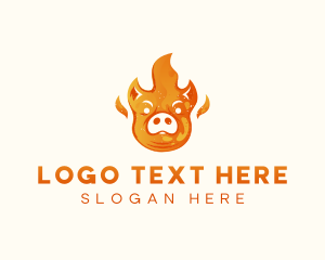 Grill - Pig Barbeque Grill logo design