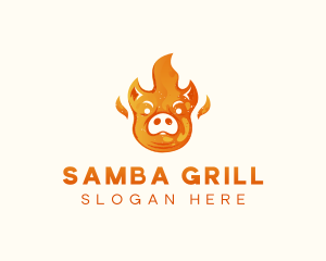 Pig Barbeque Grill logo design