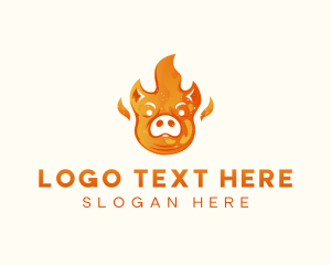 Buffet - Pig Barbeque Grill logo design