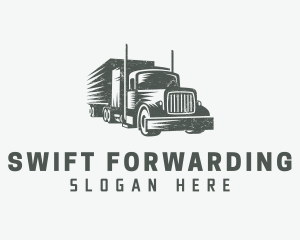 Gray Truck Forwarding logo design