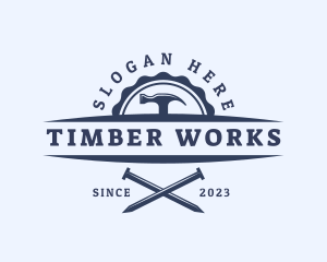 Logger - Hammer Badge Woodwork logo design