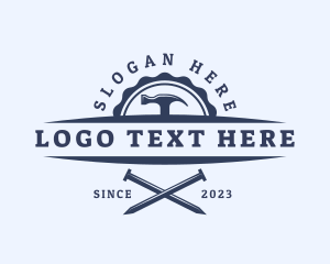 Logger - Hammer Nail Badge Woodwork logo design