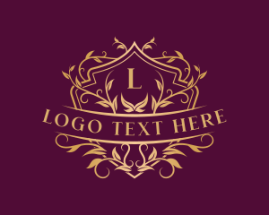 Leaves - Luxury Crest Floral logo design