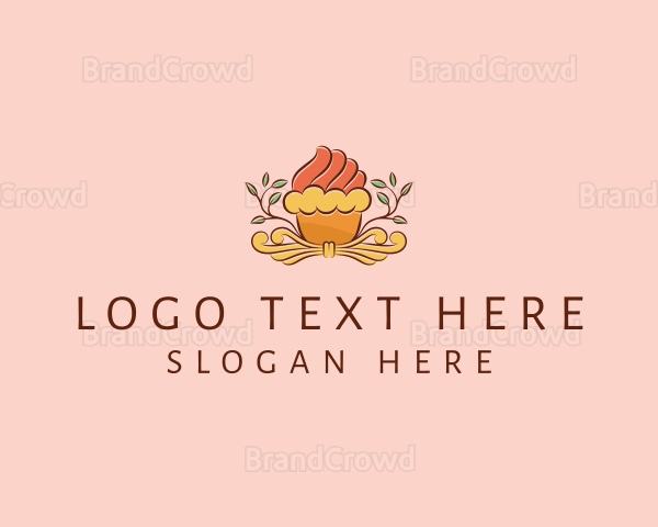 Organic Cupcake Dessert Logo