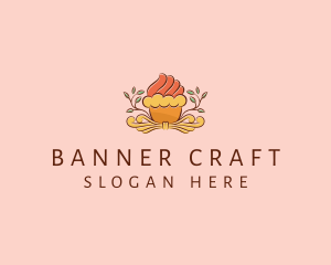 Organic Cupcake Dessert  logo design