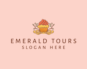 Organic Cupcake Dessert  logo design