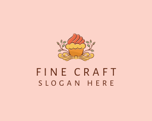 Organic Cupcake Dessert  logo design