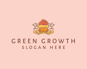 Organic Cupcake Dessert  logo design