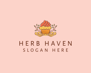 Herbs - Organic Cupcake Dessert logo design