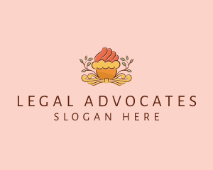 Organic Cupcake Dessert  logo design