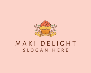 Organic Cupcake Dessert  logo design