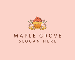 Organic Cupcake Dessert  logo design