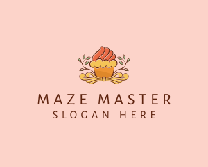 Organic Cupcake Dessert  logo design