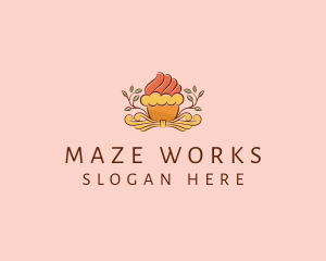 Organic Cupcake Dessert  logo design