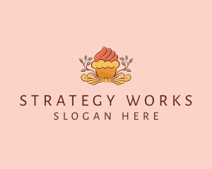 Organic Cupcake Dessert  logo design