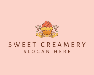 Organic Cupcake Dessert  logo design