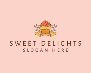 Organic Cupcake Dessert  logo design