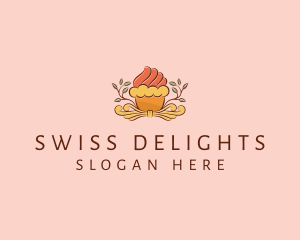 Organic Cupcake Dessert  logo design