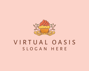 Organic Cupcake Dessert  logo design