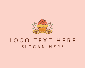 Organic Cupcake Dessert  Logo