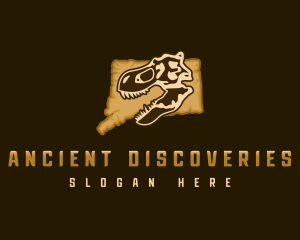 Connecticut Dinosaur Map logo design