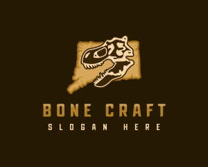 Bones - Connecticut Dinosaur Map logo design