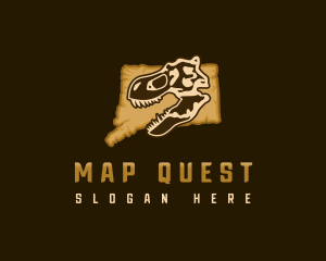 Connecticut Dinosaur Map logo design