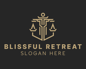 Judicial - Legal Shield Scale logo design