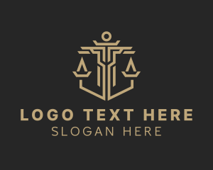Judiciary - Legal Shield Scale logo design