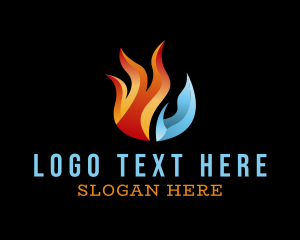 Heat - 3D Flame Ice logo design