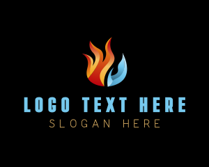 Cooling - Flame Ice Heating logo design