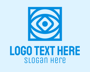 Security Camera - Blue Geometric Eye logo design