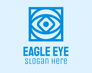 Blue Geometric Eye logo design