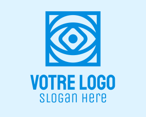 Eyesight - Blue Geometric Eye logo design