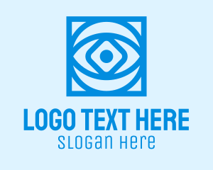 Glasses - Blue Geometric Eye logo design