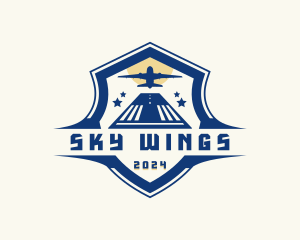 Airplane - Aviation Shield Airplane logo design