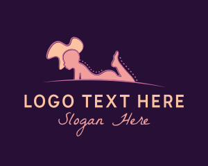 Massage Therapist - Relaxing Woman Pose logo design