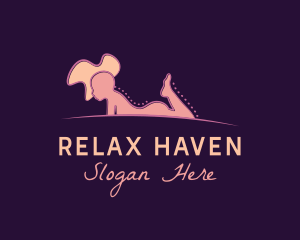 Relaxing Woman Pose logo design