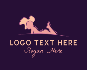 Masseur - Relaxing Woman Pose logo design