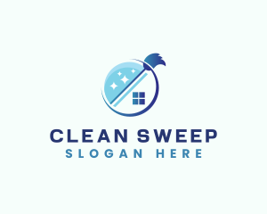 Broom Housekeeping Cleaning logo design