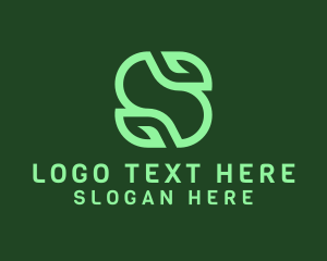 Crop - Organic Green Letter S logo design