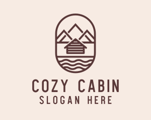 Cabin - Mountain Camping Cabin logo design