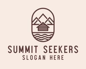 Mountaineering - Mountain Camping Cabin logo design