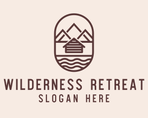 Camping - Mountain Camping Cabin logo design