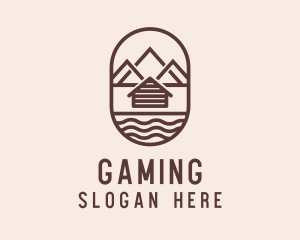 Lodging - Mountain Camping Cabin logo design